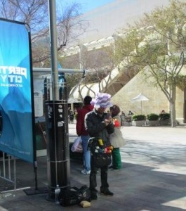 Unique way to keep your head warm in winter (job satisfaction #9 Perth Busker)