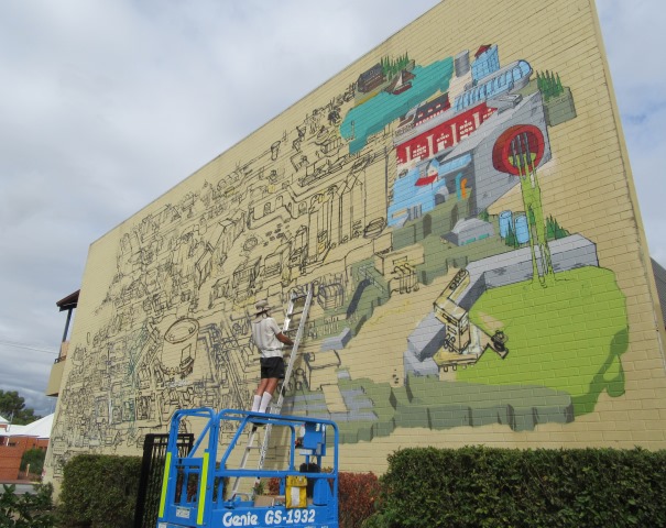 Perth Street Art (Public 2015) Work In Progress #1Hosae