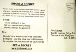Can you keep a secret? (PostSecret in Australia)